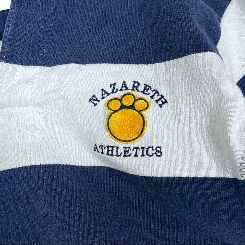 Barbarian Striped Rugby Shirt Mens Small Blue White Blokecore Varsity Co. Logo - Picture 4 of 10